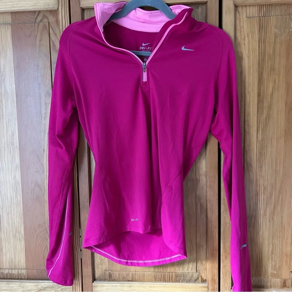 Nike Magenta Dri-FIT Half-Zip Performance Top